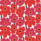 はがせる 壁紙 シール 「marimekko × NU WALLPAPER」Red Pieni Unikko Peel and Stick Wallpaper / MKS4492