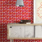 はがせる 壁紙 シール 「marimekko × NU WALLPAPER」Red Pieni Unikko Peel and Stick Wallpaper / MKS4492