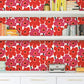 はがせる 壁紙 シール 「marimekko × NU WALLPAPER」Red Pieni Unikko Peel and Stick Wallpaper / MKS4492