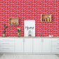 はがせる 壁紙 シール 「marimekko × NU WALLPAPER」Red Pieni Unikko Peel and Stick Wallpaper / MKS4492