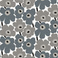 はがせる 壁紙 シール 「marimekko × NU WALLPAPER」Grey Pieni Unikko Peel and Stick Wallpaper / MKS4493