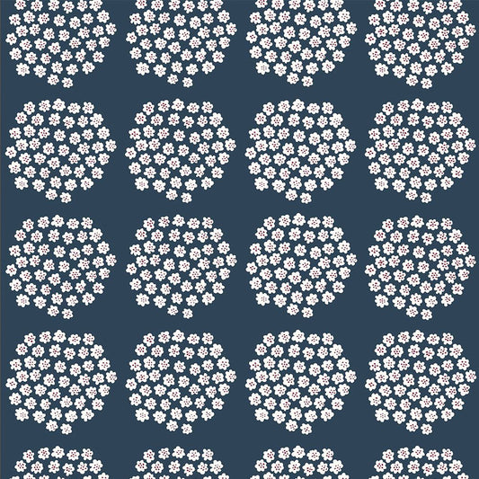 【サンプル】はがせる 壁紙 シール 「marimekko × NU WALLPAPER」Navy Puketti Peel and Stick Wallpaper / MKS4498