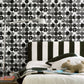 はがせる 壁紙 シール 「marimekko × NU WALLPAPER」Black and White Kompotti Peel and Stick Wallpaper / MKS4501