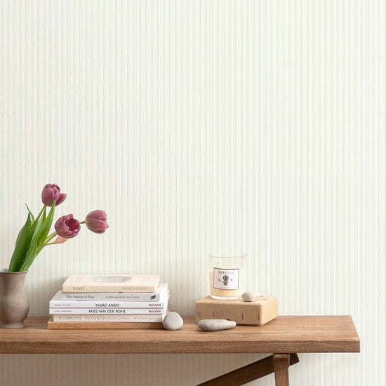 はがせる壁紙 のりなしタイプ  Mon Sucrier カントリーストライプ (49cm×2.5mサイズ) NMS-CO01 本棚