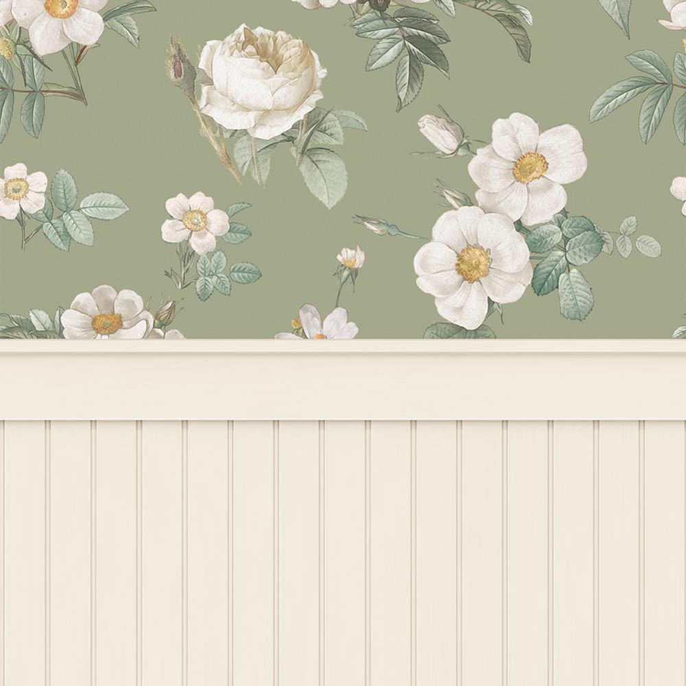 【サンプル】はがせる壁紙 のりなしタイプ パネリングカントリー NMS-CTP01 アールグレイ×はちみつ