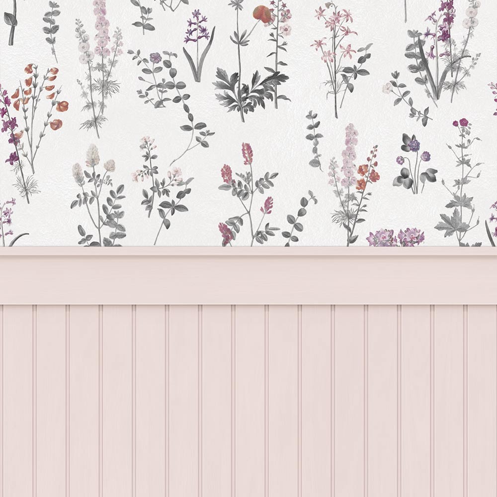 【サンプル】はがせる壁紙 のりなしタイプ パネリングカントリー NMS-CTP03 ブランチ×花冠