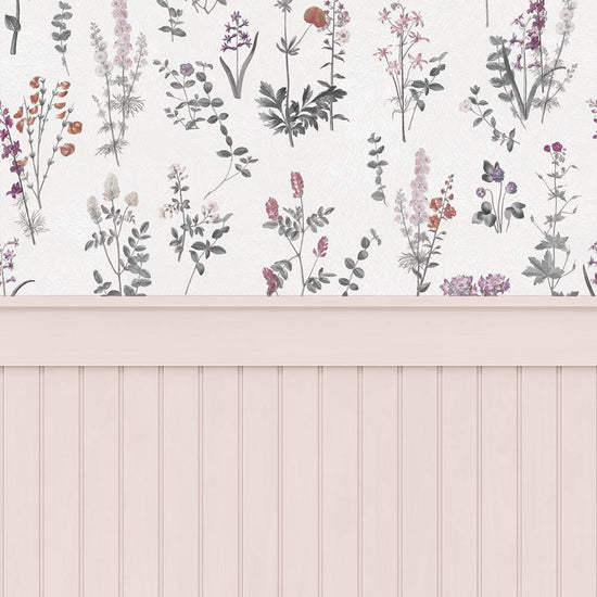 【サンプル】はがせる壁紙 のりなしタイプ パネリングカントリー NMS-CTP03 ブランチ×花冠