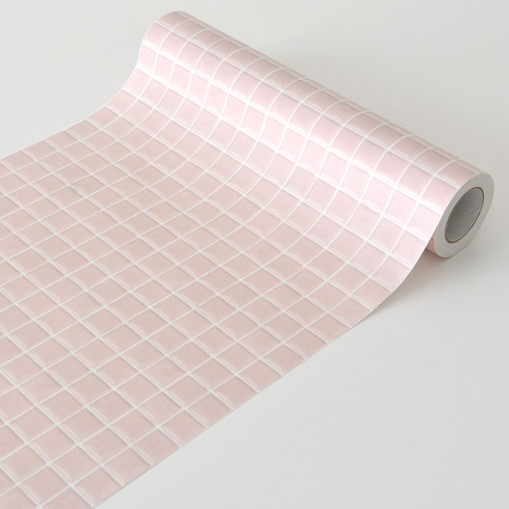 マステ感覚で貼る壁紙 EASY WALL TAPE エアリータイル/きれいめピンク EMS18 Mon Sucrier イージーウォールテープ （幅23cm×6m）