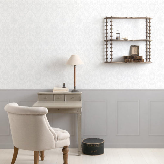 はがせる壁紙 のりなしタイプ パネリングゴージャス (49cm×2.5mサイズ) NMS-GGP04 オパール×グレースクエア