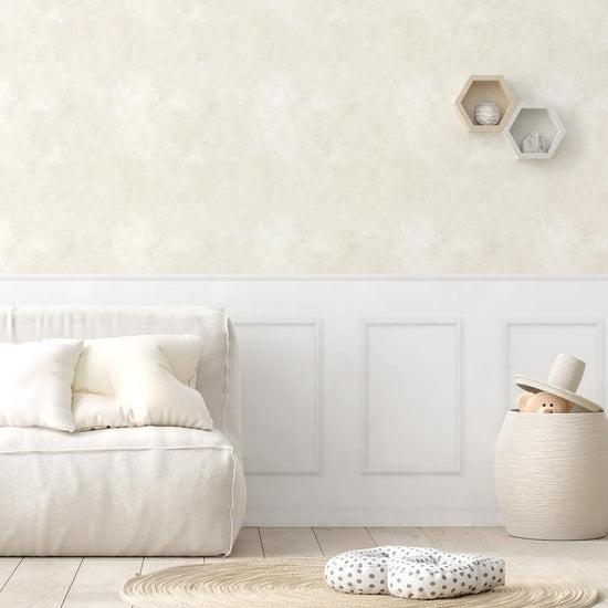 はがせる壁紙 のりなしタイプ パネリングカラーモルタル (49cm×3mサイズ) NMS-MTP01 エクリュ×ホワイトスクエア