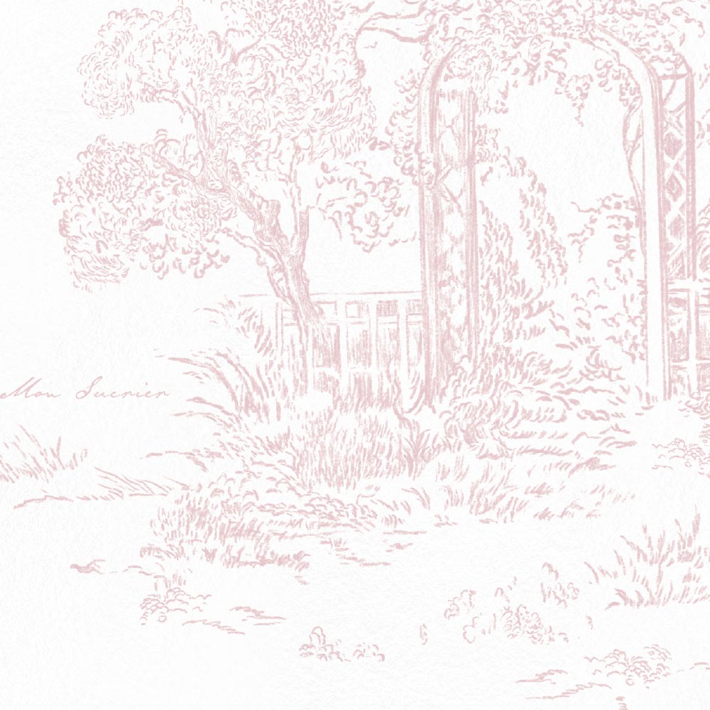 【サンプル】はがせる壁紙 のりなしタイプ  Mon Sucrier トワル柄 トワル・ガーデン NMS-TG02 ロゼ
