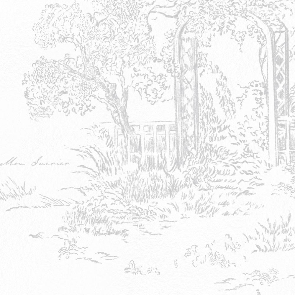 【サンプル】はがせる壁紙 のりなしタイプ  Mon Sucrier トワル柄 トワル・ガーデン NMS-TG03 ミスト
