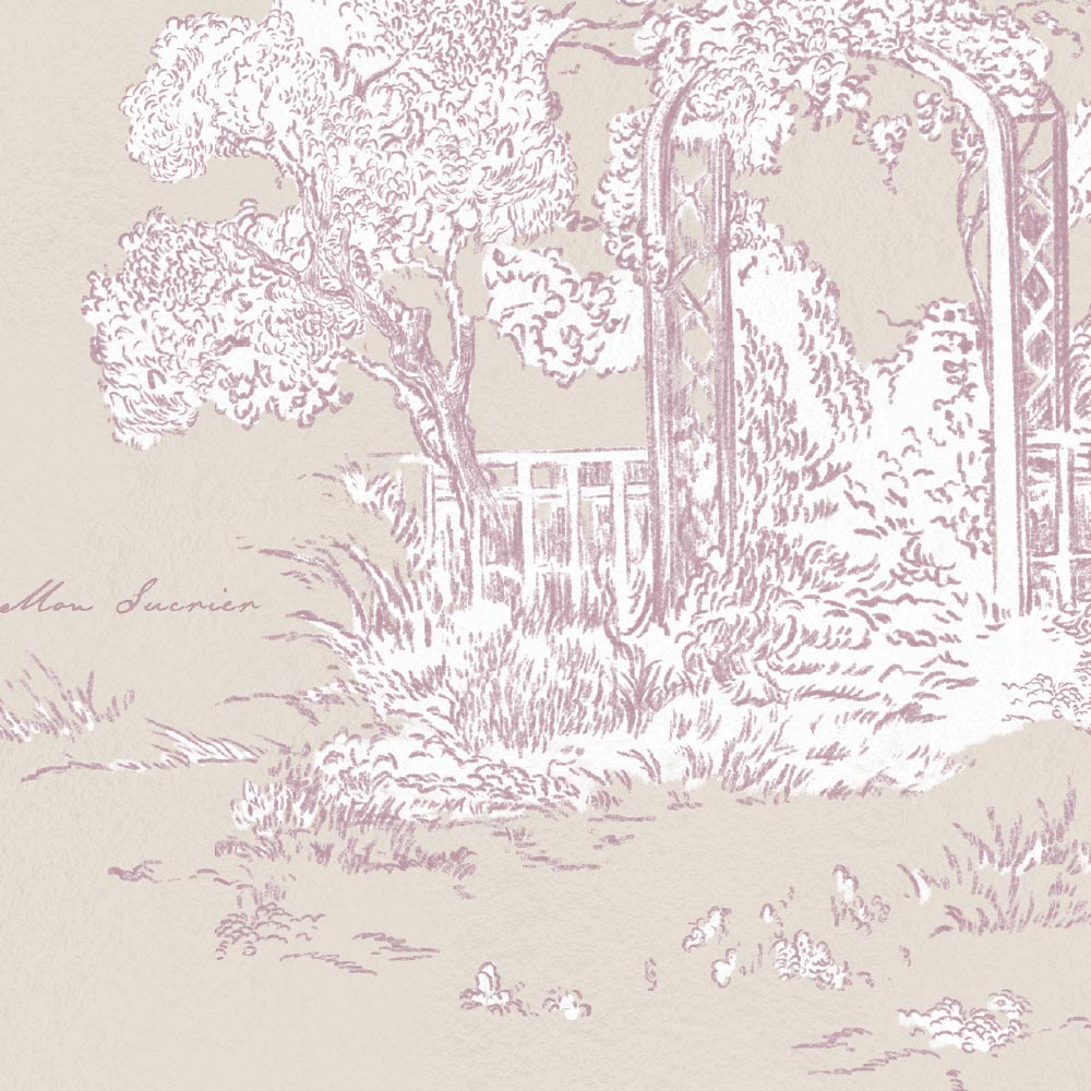 【サンプル】はがせる壁紙 のりなしタイプ  Mon Sucrier トワル柄 トワル・ガーデン NMS-TG06 シャトー