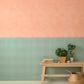 はがせる壁紙 のりなしタイプ セパレートカラーウォール (49cm×2.5mサイズ) NKH-SW01 コーラル×セラドン