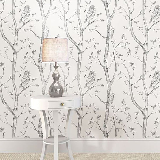 はがせる 壁紙 シール 「NU WALLPAPER」 Gray Woods Peel And Stick Wallpaper / NU1412(NUS1412)