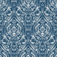 はがせる 壁紙 シール 「NU WALLPAPER」 Bohemian Damask Indigo Peel and Stick Wallpaper / NU1689