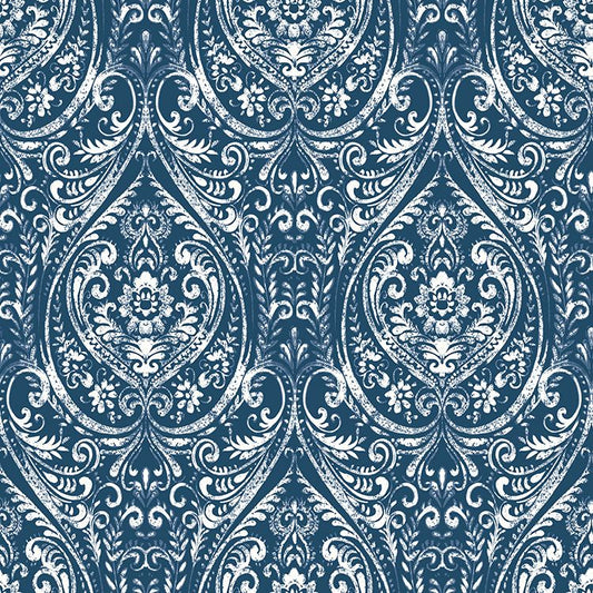 【サンプル】はがせる 壁紙 シール 「NU WALLPAPER」 Bohemian Damask Indigo Peel and Stick WALLPAPER / NU1689