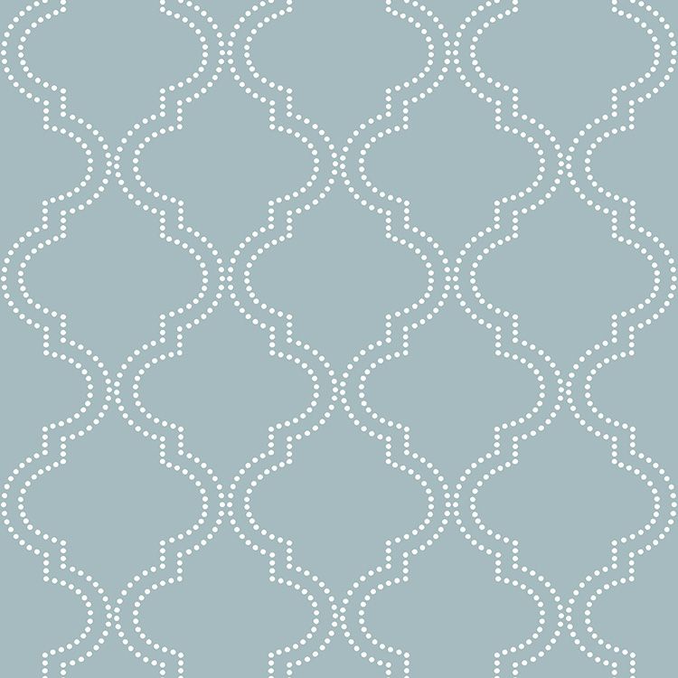 はがせる 壁紙 シール 「NU WALLPAPER」 Slate Blue Quatrefoil Peel And Stick Wallpaper / NU1826