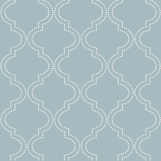 【サンプル】はがせる 壁紙 シール 「NU WALLPAPER」 Slate Blue Quatrefoil Peel And Stick WALLPAPER / NU1826