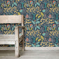 はがせる 壁紙 シール 「NU WALLPAPER」 Groovy Garden Navy Peel & Stick Wallpaper / NU3038