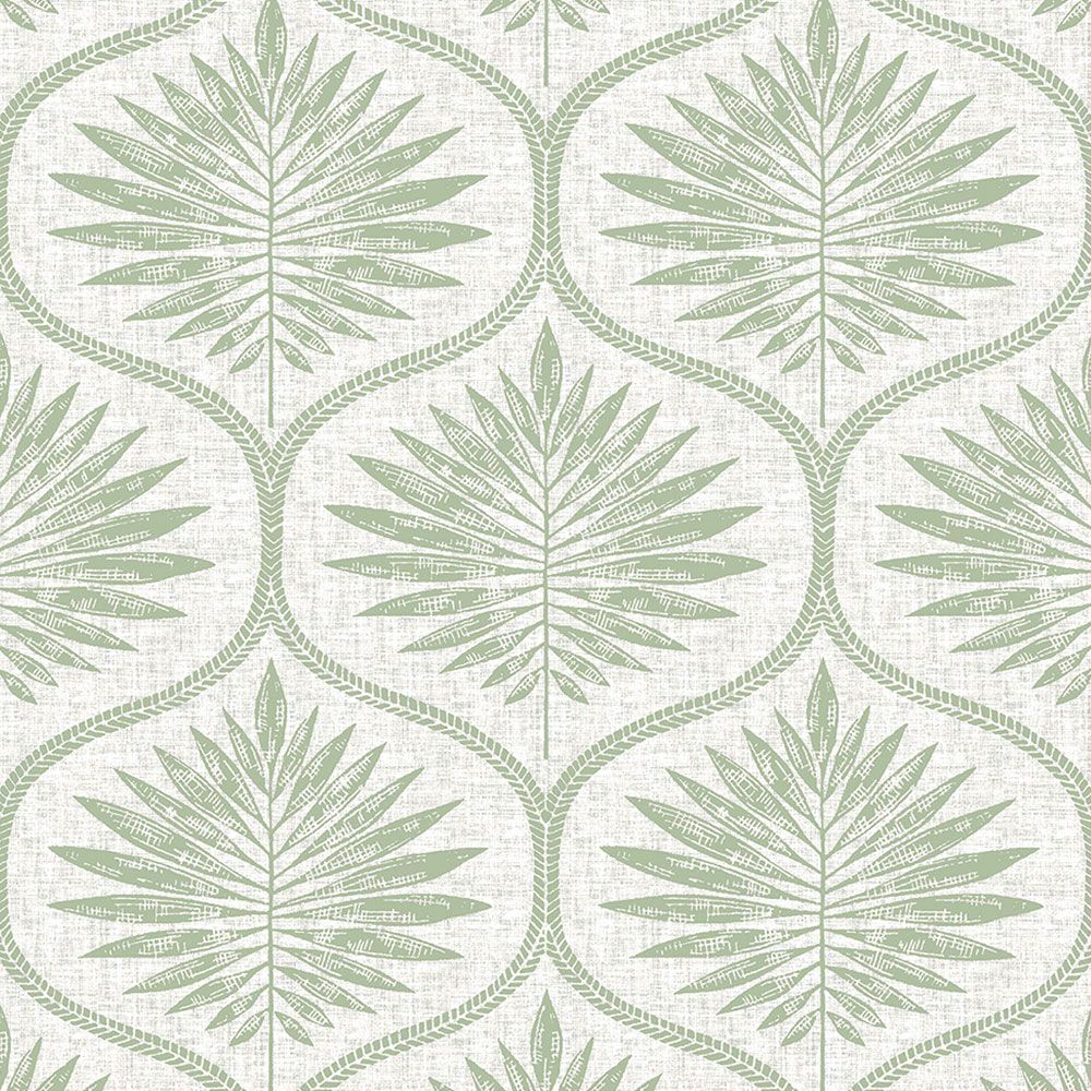 【サンプル】はがせる 壁紙 シール 「NU WALLPAPER」Green Primitive Leaves Peel and Stick Wallpaper / NUS3621