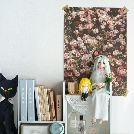 貼り方が選べる 推しデコ背景シート はがせる粉のり付 アンティークローズ NOD14/スクエア