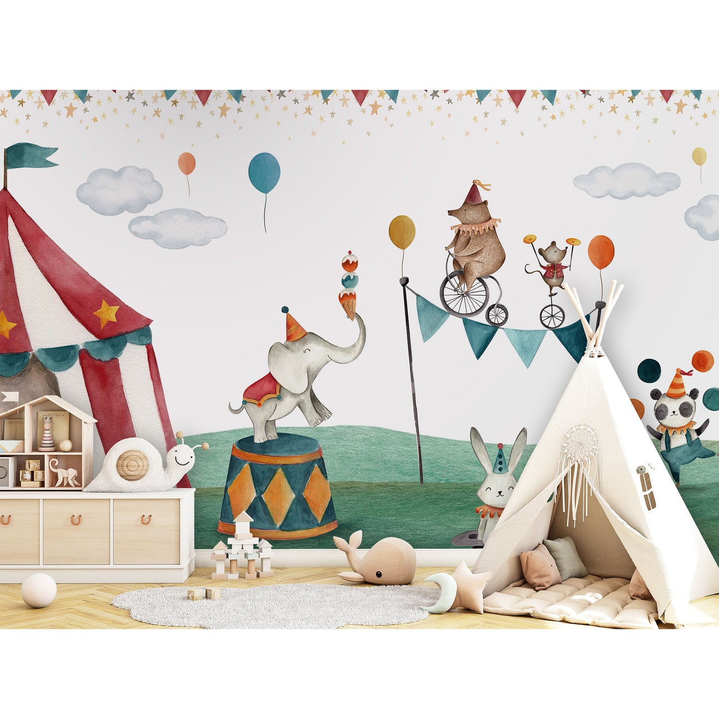 はがせるミューラル壁紙 のりなし Oliver Robins Crazy Circus W13342