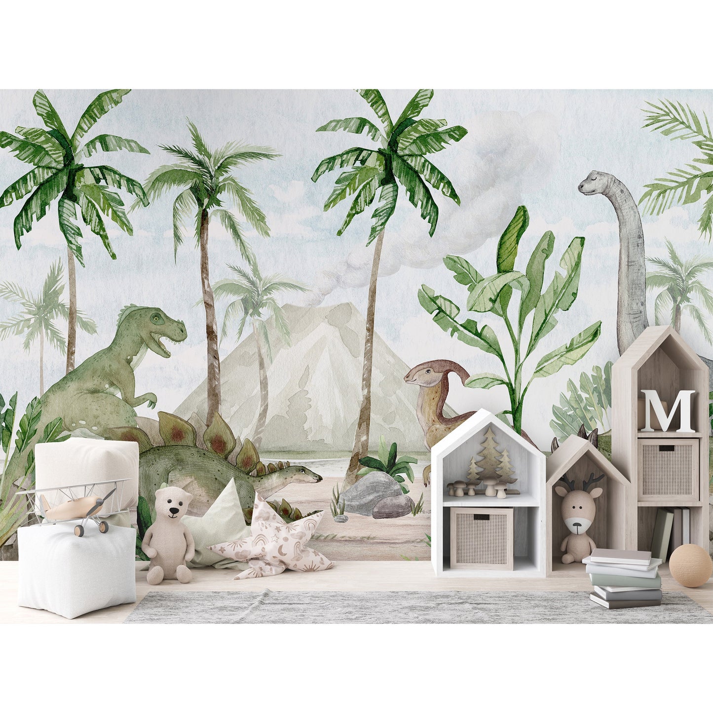 はがせるミューラル壁紙 のりなし Oliver Robins Dino Joy W13343