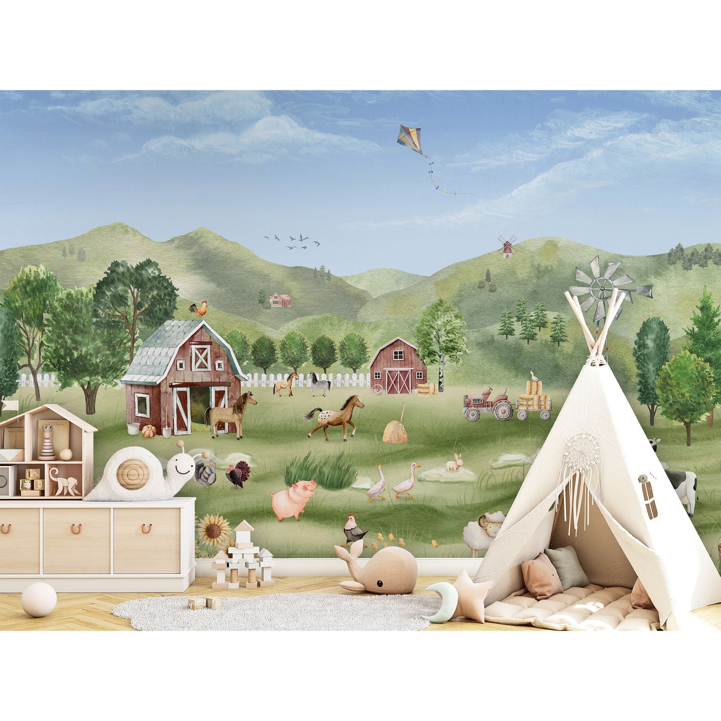 はがせるミューラル壁紙 のりなし Oliver Robins Farm Joy W13344