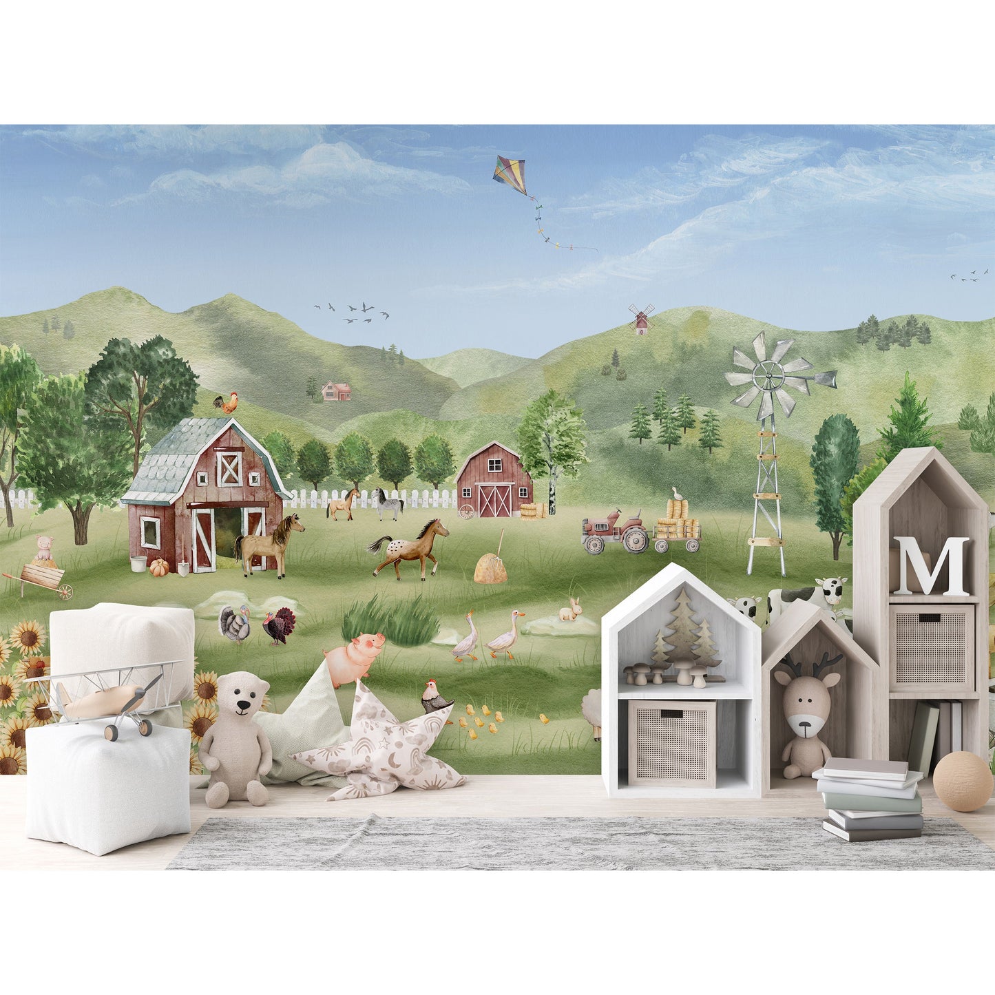 はがせるミューラル壁紙 のりなし Oliver Robins Farm Joy W13344