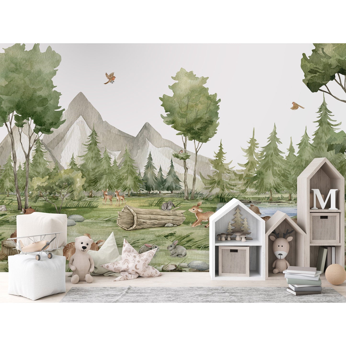 はがせるミューラル壁紙 のりなし Oliver Robins Forest Joy W13345