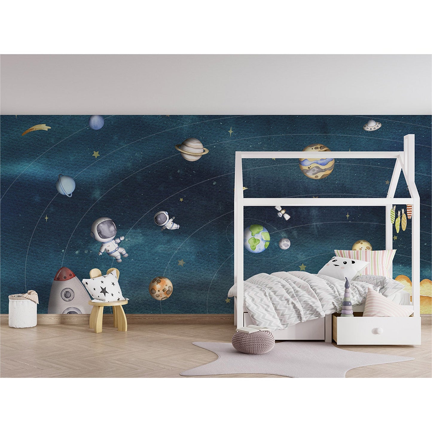 はがせるミューラル壁紙 のりなし Oliver Robins Space Joy W13905