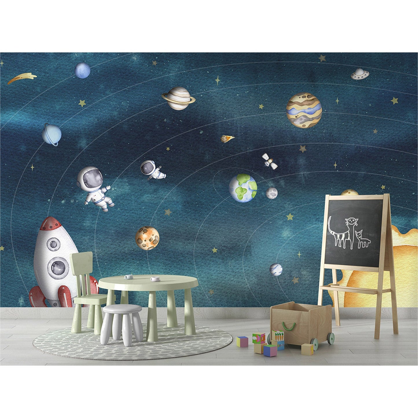 はがせるミューラル壁紙 のりなし Oliver Robins Space Joy W13905