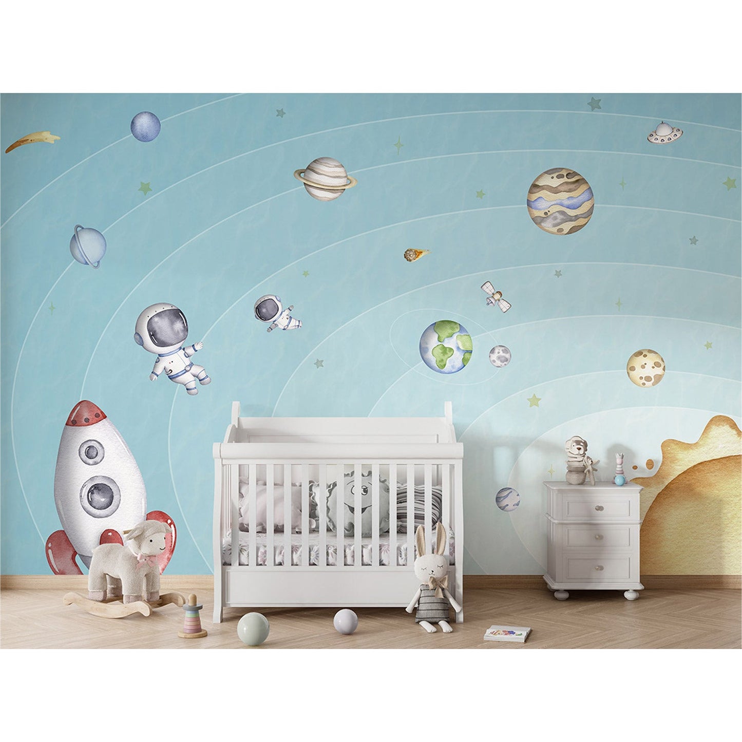 はがせるミューラル壁紙 のりなし Oliver Robins Space Joy Light W13906