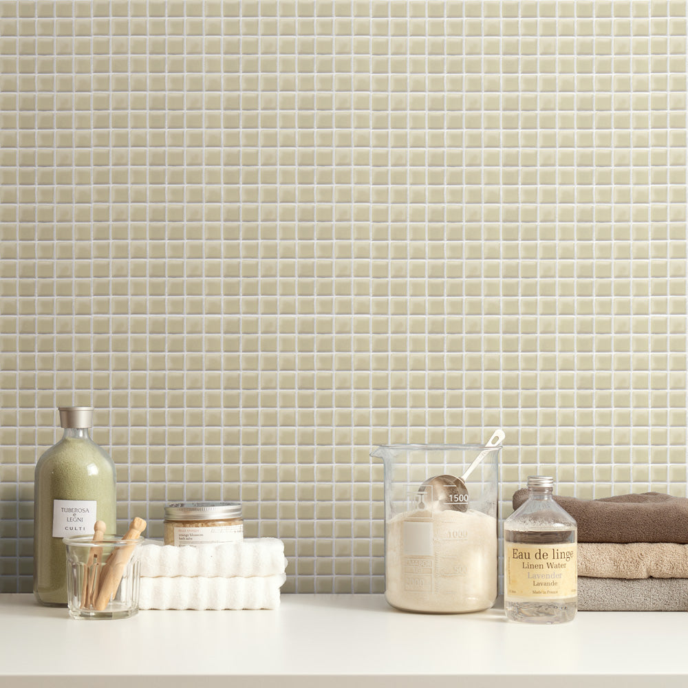 【5本セット】EASY WALL TAPE モザイクタイル/ベージュ EWT14 イージーウォールテープ （幅23cm×6m）