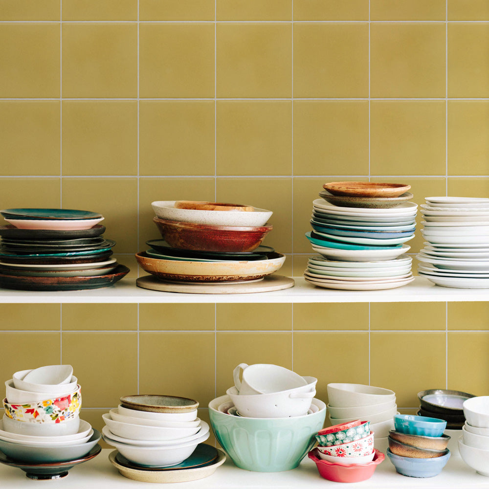 【3本セット】EASY WALL TAPE ナチュラルタイル/イエロー EWT17 イージーウォールテープ （幅23cm×6m）