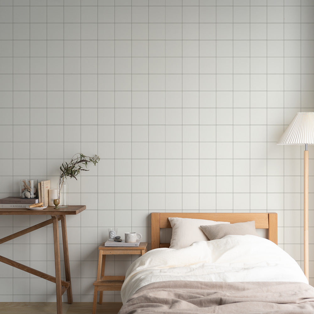 【5本セット】EASY WALL TAPE ナチュラルタイル/グレー目地 EWT21 イージーウォールテープ （幅23cm×6m）