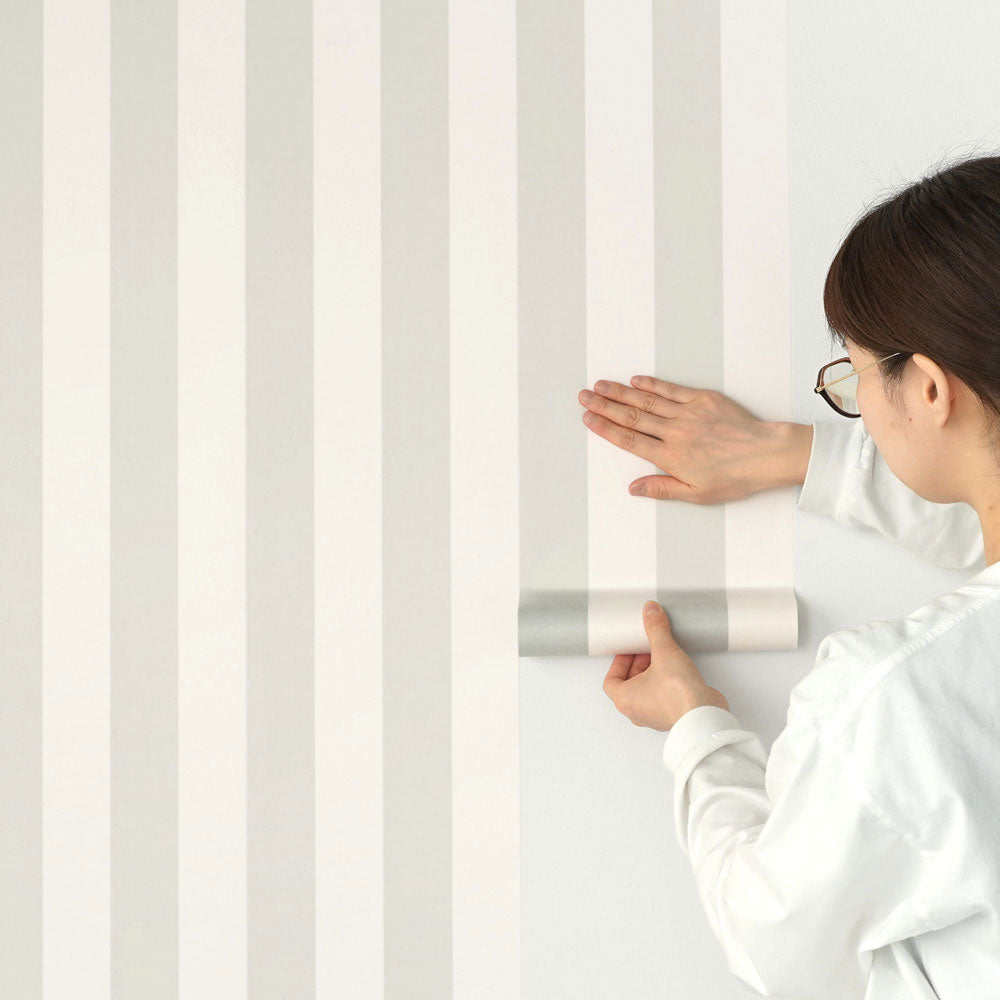 【3本セット】EASY WALL TAPE ストライプ/ペールグレー EWT37 イージーウォールテープ （幅23cm×6m）