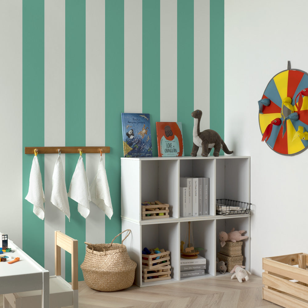 在庫限り【5本セット】EASY WALL TAPE ワイドストライプ/ミント EWT40 イージーウォールテープ （幅23cm×6m）