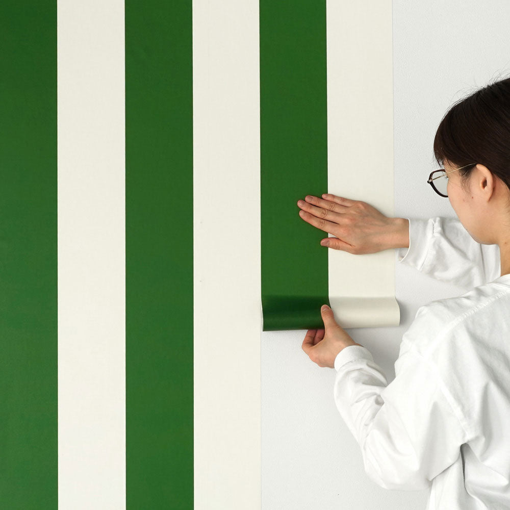 在庫限り【3本セット】EASY WALL TAPE ワイドストライプ/グリーン EWT43 イージーウォールテープ （幅23cm×6m）