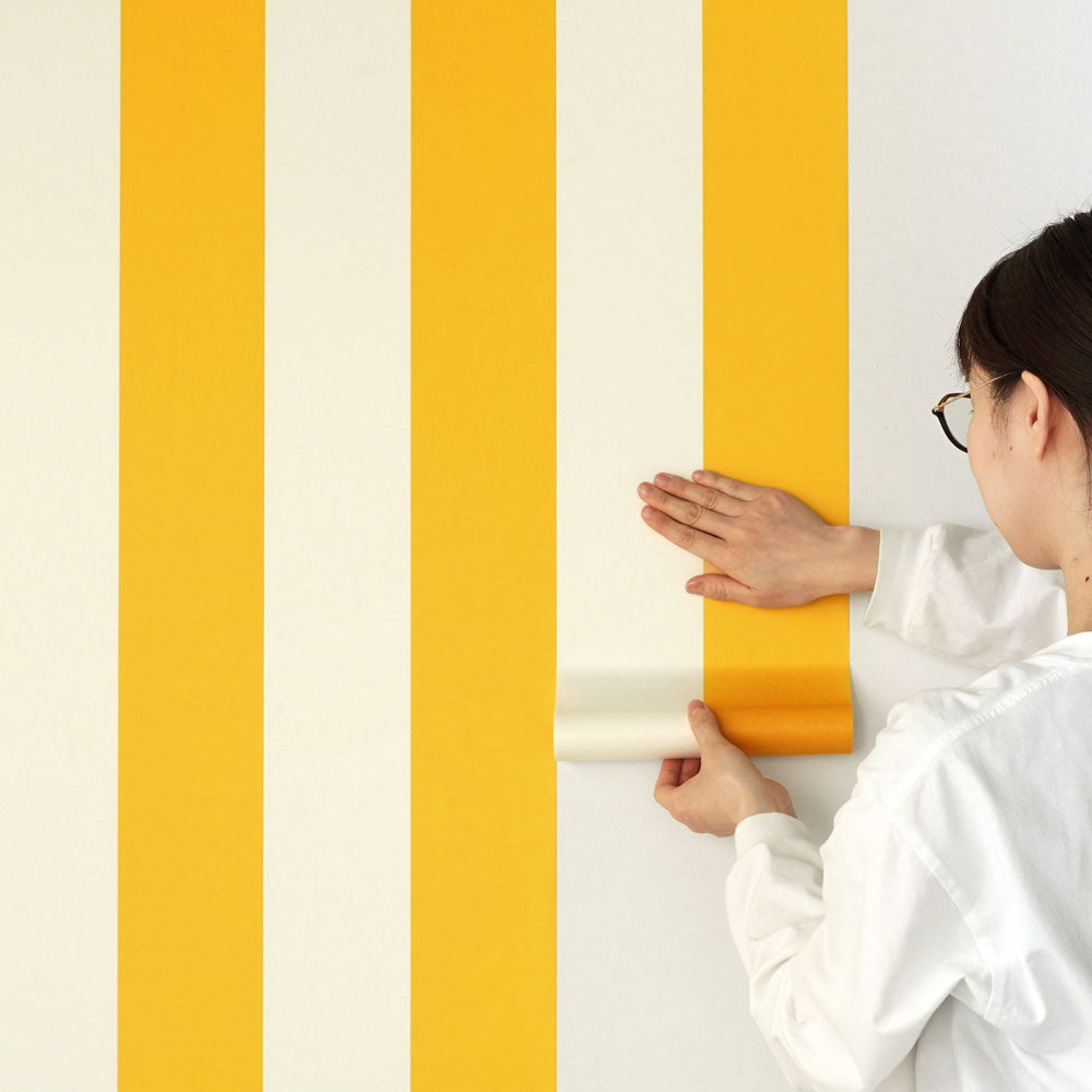 【5本セット】EASY WALL TAPE ワイドストライプ/イエロー EWT45 イージーウォールテープ （幅23cm×6m）