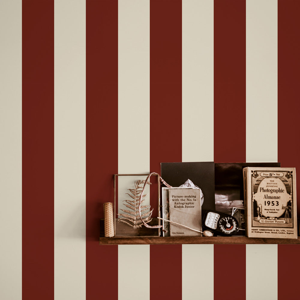 在庫限り【3本セット】EASY WALL TAPE ワイドストライプ/ディープレッド EWT47 イージーウォールテープ （幅23cm×6m）