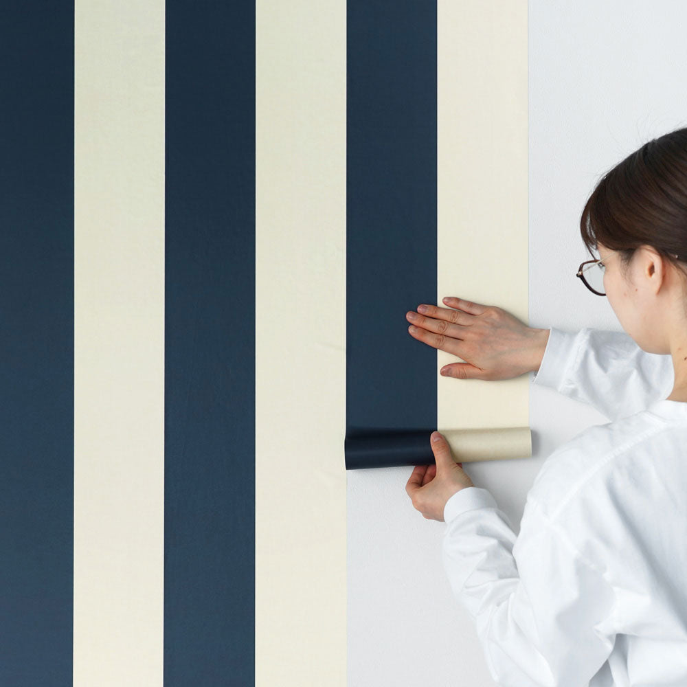 在庫限り【5本セット】EASY WALL TAPE ワイドストライプ/ネイビー EWT48 イージーウォールテープ （幅23cm×6m）