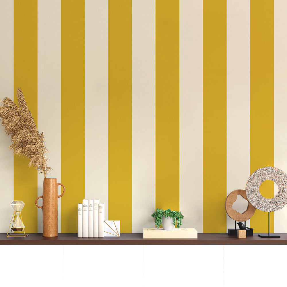 【3本セット】EASY WALL TAPE ワイドストライプ/マスタード EWT49 イージーウォールテープ （幅23cm×6m）