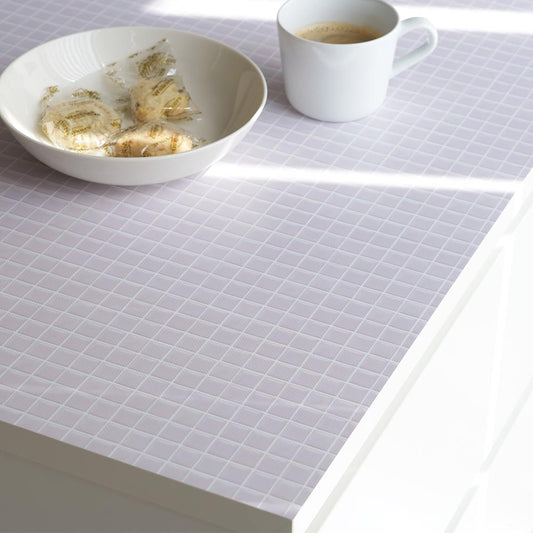 貼ってはがせる シール壁紙 「Hatte me! （ハッテミー）」 リメイクシート パステルモザイクタイル （65cm×2.6mサイズ） PAMO-09 / おめかしパープル