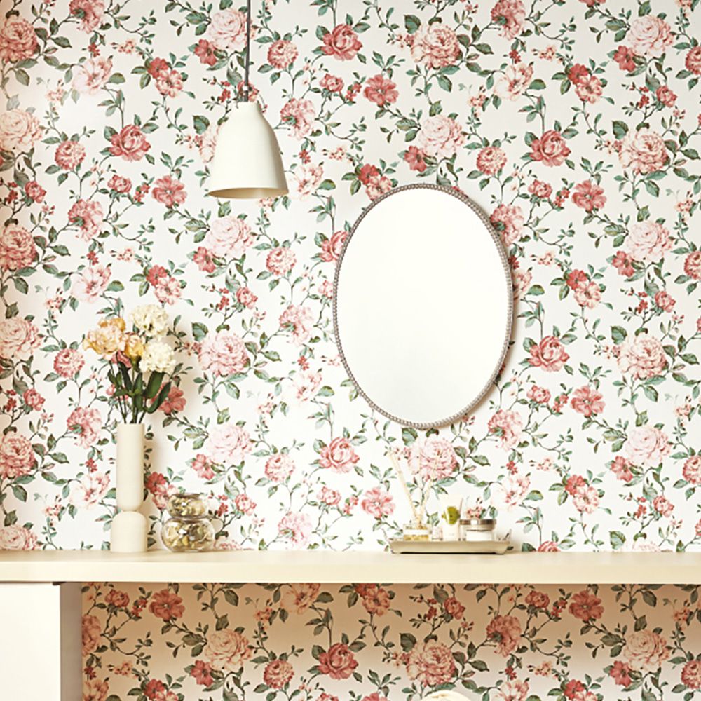 生のり付き【10m+施工道具セット】国産壁紙 クロス / サンゲツ / 花柄 RE-55925