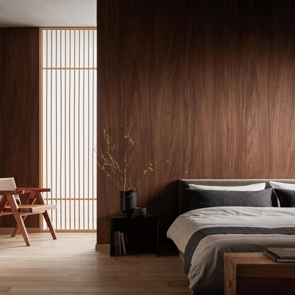 RF-3057 壁紙 のりなし クロス / ルノン / フレッシュ ダーク木目【1m単位切り売り】