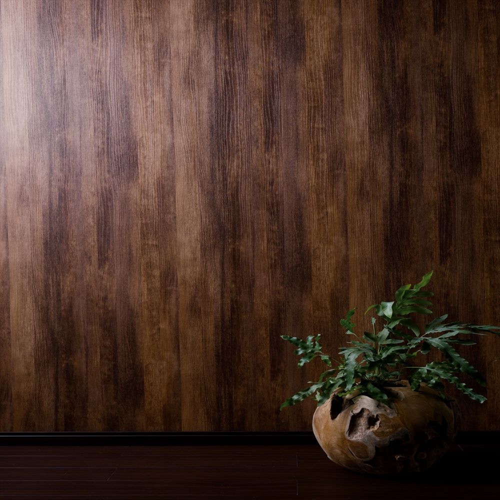 RF-3062 RH-9183 壁紙 のりなし クロス / ルノン / フレッシュ ダーク木目【1m単位切り売り】