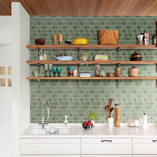 RF-3124 RH-9220 壁紙 のり付き クロス / ルノン / フレッシュ タイル柄【15m+施工道具セット】