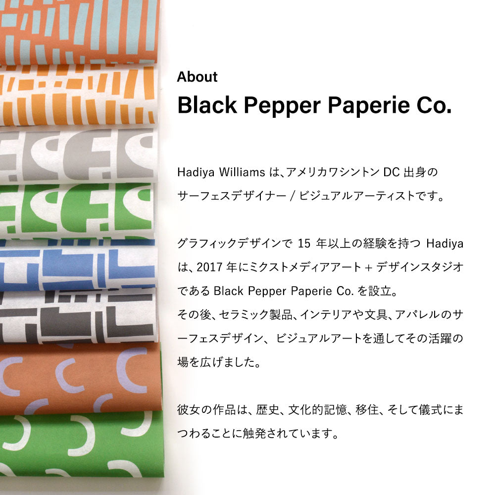 水だけで貼れる壁紙 Hattan Black Pepper Paperie ハッタン ブラック・ペッパー・ペイパリィ CONDUIT イエロー / HBPP10-01